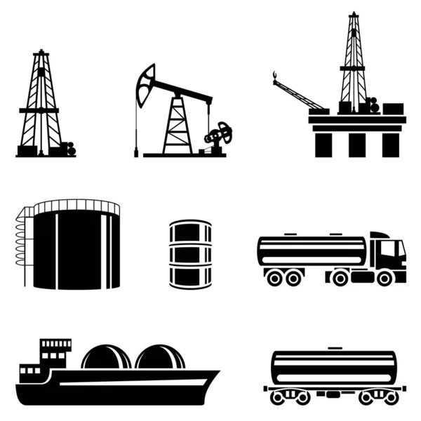 Oil Gas Production Storage Transportation — Stock Vector