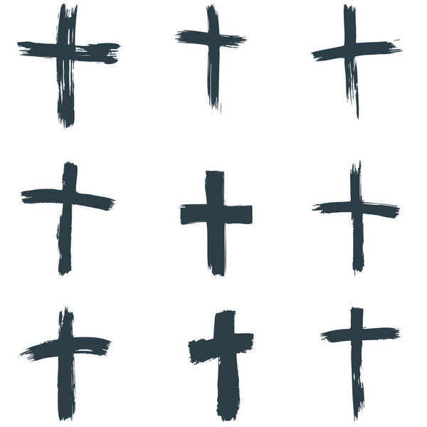 cross collection vector image stencil on white background