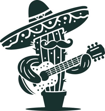 Kaktüslerin sombrero 'da gitar çalarkenki yansıması.