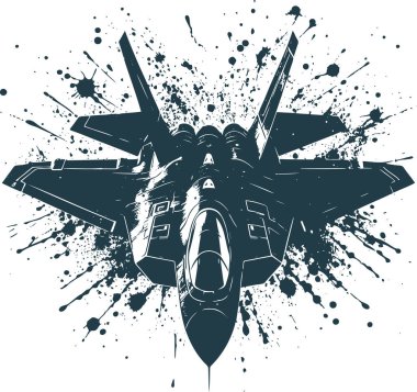 Fighter jet şablonu vektör soyut çizimi