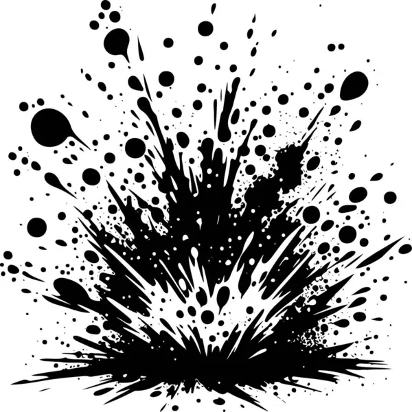 stock vector Abstract ink explosion black and white graphic style