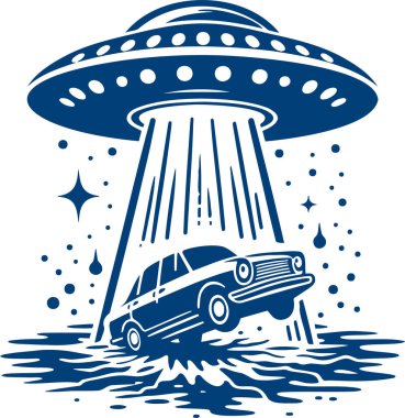 Araba UFO şablon grafik tasarımında yükseliyor