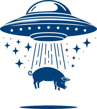 UFO, minimalist tarzda bir domuz şablonunu kaçırdı.