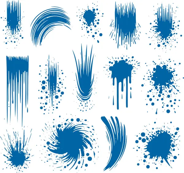 stock vector Artistic brush strokes set isolated stencil on white background