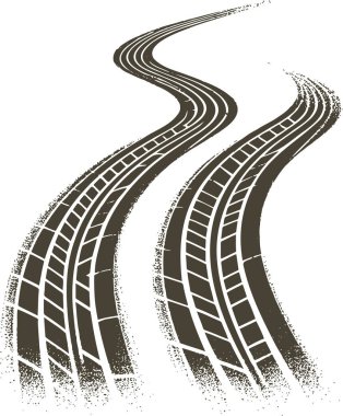 Twisting Tire Tracks A Vector Graphic of a Winding Road clipart