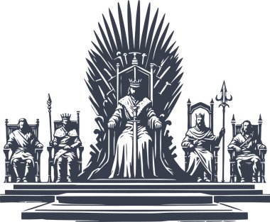 Royal Assembly A Majestic Throne Room Scene clipart