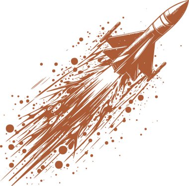 big cruise missile taking off simple stencil drawing clipart