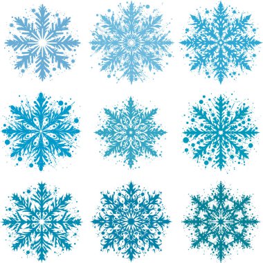 Minimalistic snowflake with splatter vector for decoration collection of stencil designs clipart