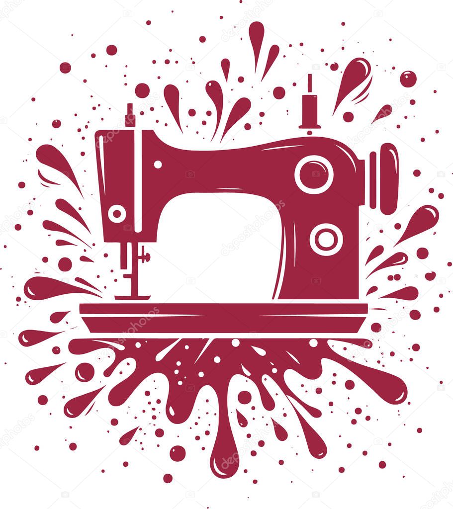Vintage Sewing Machine Splash Art