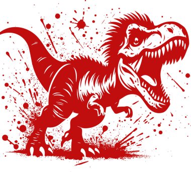 Kızgın bir Tyrannosaurus Rex 'in Dinamik Dijital Resimleri