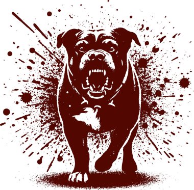 Grunge Graphic Design of a Fierce Dog clipart