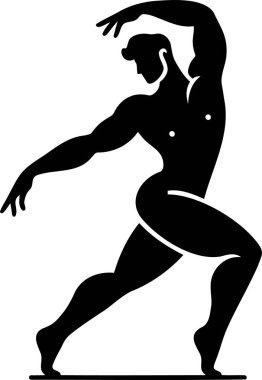 Silhouette of a Bodybuilder in a Dynamic Pose Vector Art Style clipart