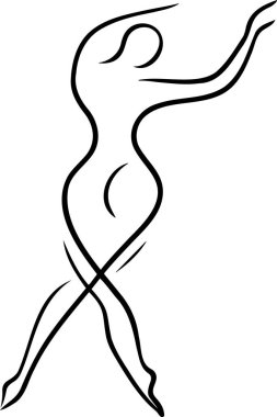 Abstract Line Art Depicting a Dancing Human Figure clipart