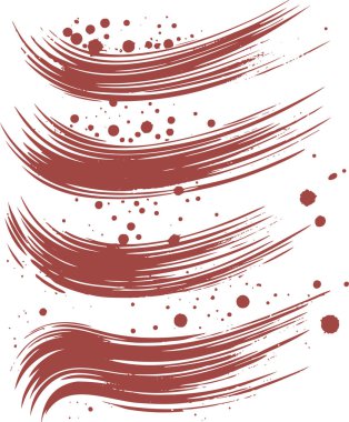 Abstract Red Brush Strokes with Splatter Effect clipart