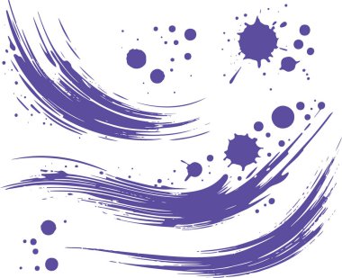 Modern stencil design with abstract brush strokes and splash patterns clipart