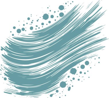 Dijital Sanat Biçiminde Sıçratma Efekti ile Soyut Teal Fırça Vuruşu