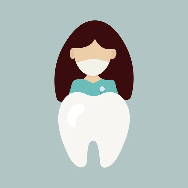 Dentiste Traitant Vérifiant Une Grande Dent Mal Aux Dents Dentisterie — Image vectorielle