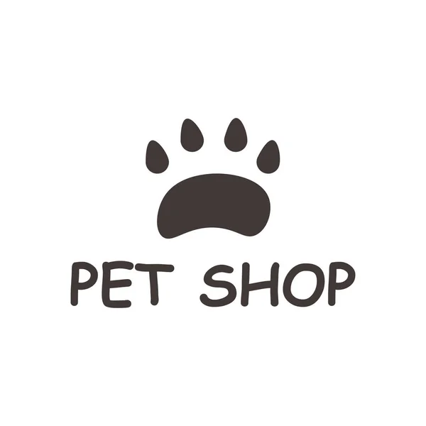 Design Pet Shop Lettering Paw Print Can Used Logo Icon — Stock Vector