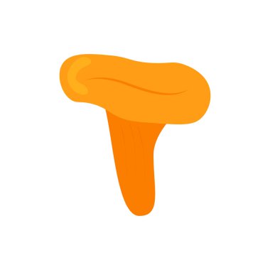 Yenilebilir mantar, sarı renkli, düz. Menü, etiket, tarif, depo, ambalaj, sonbahar tasarımı için sonbahar organik vejetaryen ürünleri. Beyaz arkaplanda izole edilmiş vektör illüstrasyonuName.