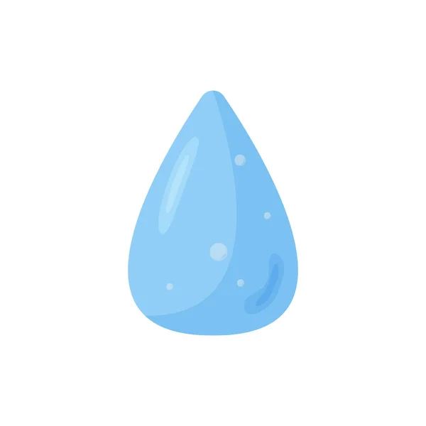 Een Druppel Blauw Water Met Bubbels Een Cartoon Stijl Drinkwater — Stockvector