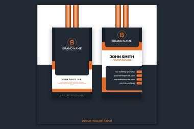 EPS Vektör şirket gri ve turuncu kart şablonu