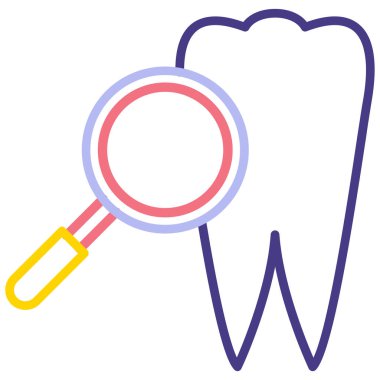 Diş ikonu. Web için dişçi vektör simgelerinin özet çizimi