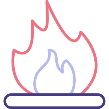 Yanan ateş. Web simgesi basit illüstrasyon