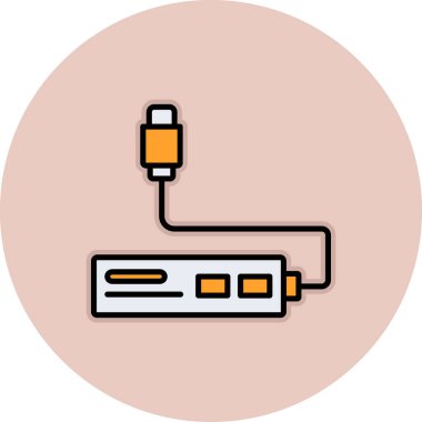 usb flash renk ikonu vektör illüstrasyonu