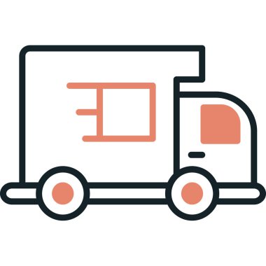 dağıtım kamyonu vektör simgesi