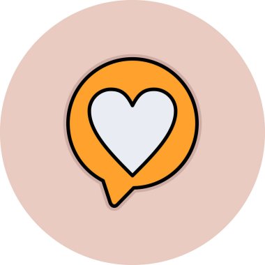 Kalp. Web simgesi basit illüstrasyon