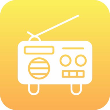 radyo web simgesi, basit illüstrasyon