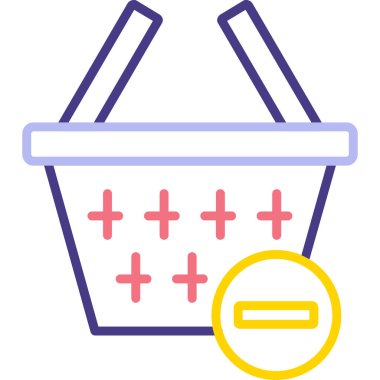 Sepet. Web simgesi basit illüstrasyon