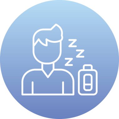 Yatağın taşıyıcı simgesinde uyuyan eşsiz adam