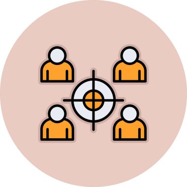 Kişisel proje ticari ve ticari için hedef vektör simgesi modern basit vektör illüstrasyonu