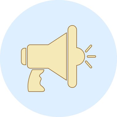 megafon ikonu. Web için bir vektör simgesinin özet çizimi