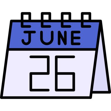 Haziran takvimi simgesi ana hat biçiminde