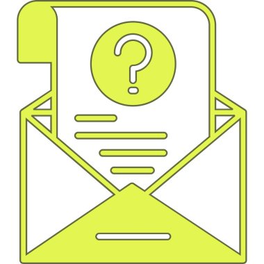 Soru işareti simgesi içeren zarf postası. özet e-posta ve ileti vektör illüstrasyonu