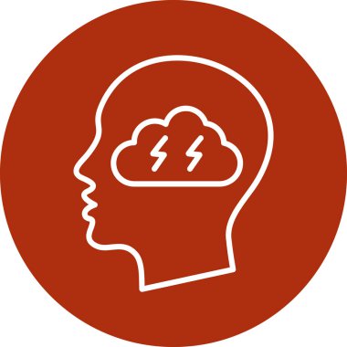 beyin ikonu vektör illüstrasyonu