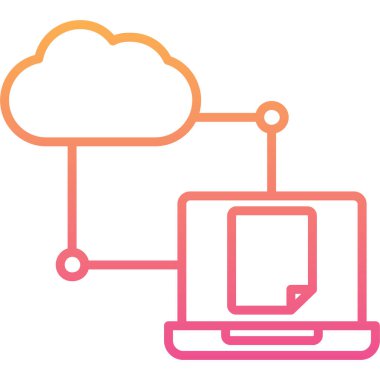 Bulut Hesaplama. Web simgesi basit illüstrasyon