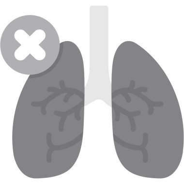 akciğer yassı vektör simgesi