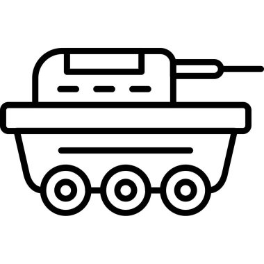 Tank ikonu. Beyaz arkaplanda izole edilmiş web tasarımı için tank vektör simgesi taslağı