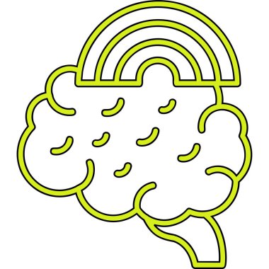 konuşma kabarcığı beyin ikonu vektör çizimi tasarımı