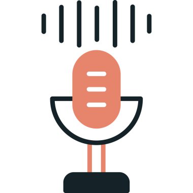 mikrofon vektör simgesi modern illüstrasyon