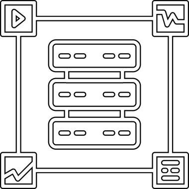 bilgisayar ağı bağlantı simgesi - ana hat biçimi