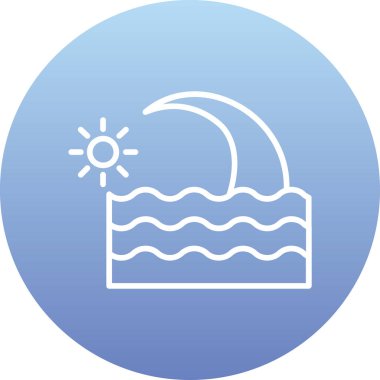 Mavi ve beyaz su ikonunun vektör çizimi