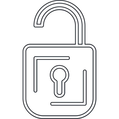 Asma kilit simgesi. İnce çizgi tarzı tasarım. vektör illüstrasyonu