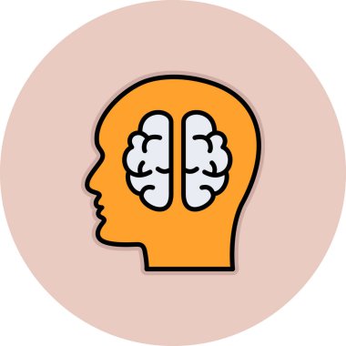 Beyin. Web simgesi basit illüstrasyon