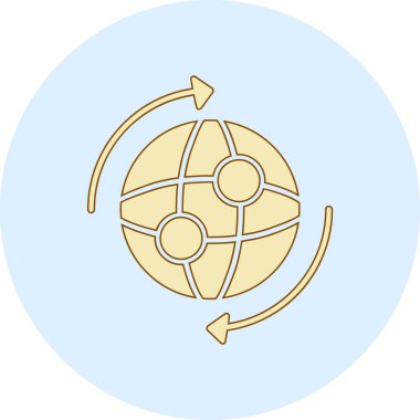 Dünya çapında web simgesi, vektör çizim