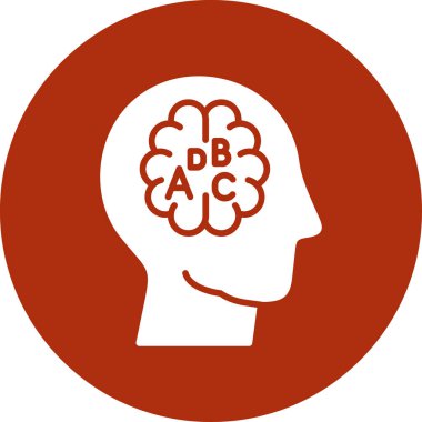 Beyin. Web simgesi basit illüstrasyon