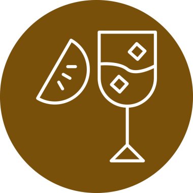 şarap cam ikonu, vektör illüstrasyonu